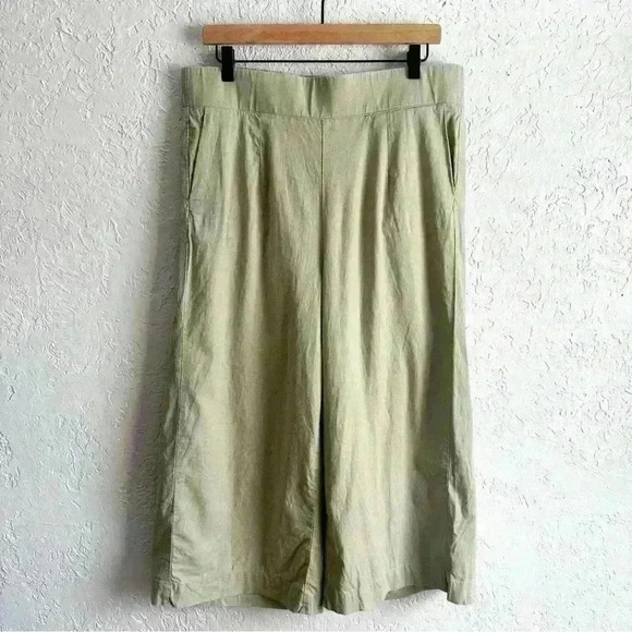 Torrid sage green linen blend wide leg ankle pants size 0 - Picture 5 of 14